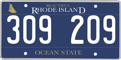 RI license plate 309209