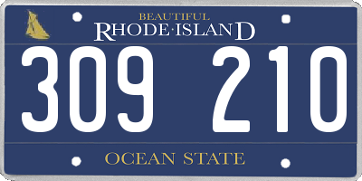 RI license plate 309210