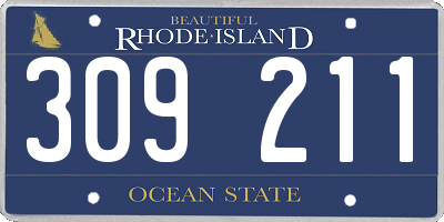 RI license plate 309211