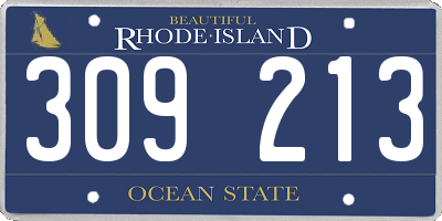 RI license plate 309213