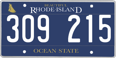 RI license plate 309215