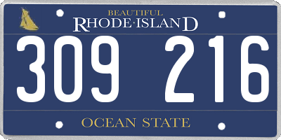 RI license plate 309216