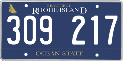 RI license plate 309217