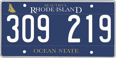 RI license plate 309219