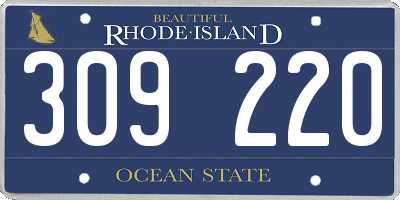 RI license plate 309220