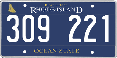 RI license plate 309221