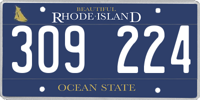 RI license plate 309224