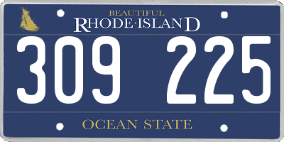 RI license plate 309225