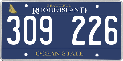 RI license plate 309226