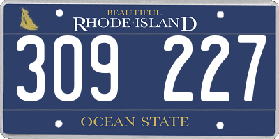 RI license plate 309227