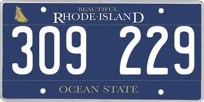 RI license plate 309229