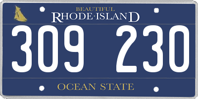RI license plate 309230