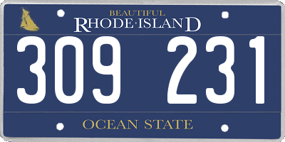 RI license plate 309231