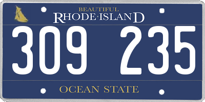 RI license plate 309235