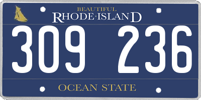 RI license plate 309236