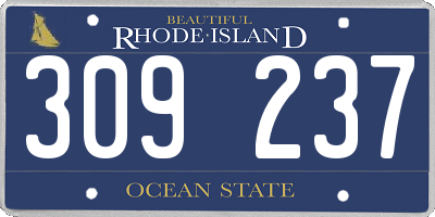 RI license plate 309237