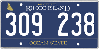 RI license plate 309238