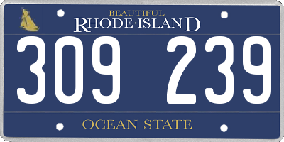 RI license plate 309239
