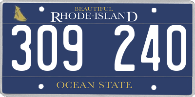 RI license plate 309240
