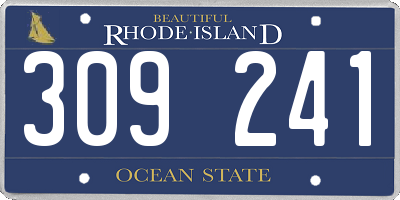RI license plate 309241