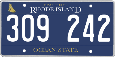 RI license plate 309242