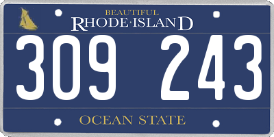 RI license plate 309243