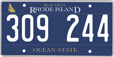 RI license plate 309244