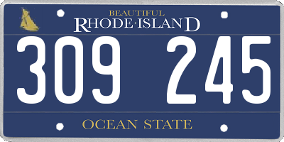 RI license plate 309245