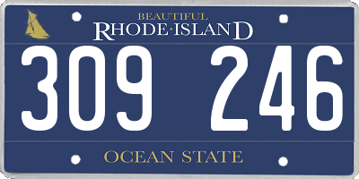 RI license plate 309246