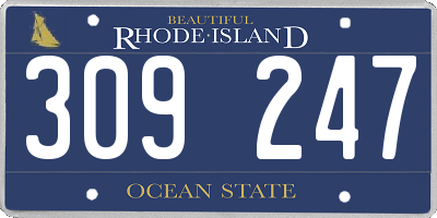 RI license plate 309247