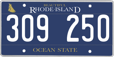 RI license plate 309250