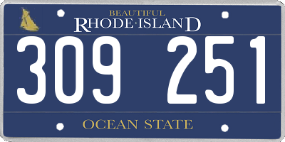 RI license plate 309251