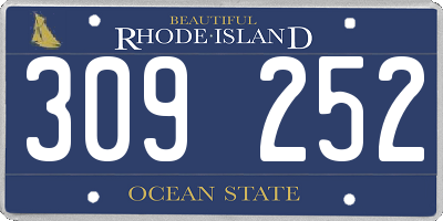 RI license plate 309252