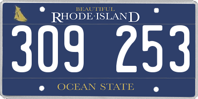RI license plate 309253