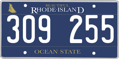 RI license plate 309255