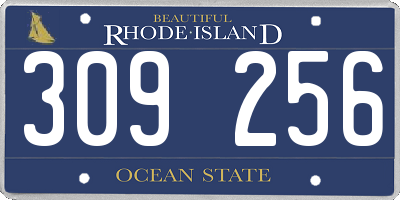 RI license plate 309256