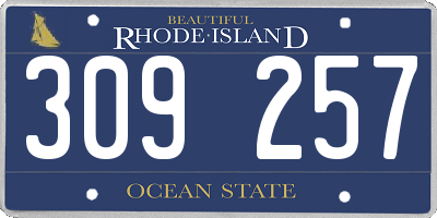 RI license plate 309257