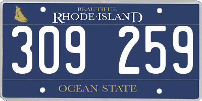 RI license plate 309259