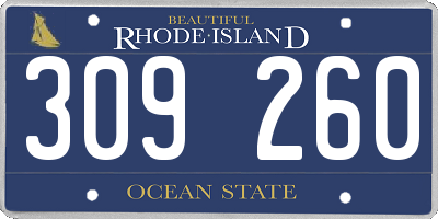 RI license plate 309260