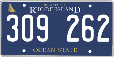 RI license plate 309262