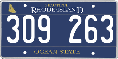 RI license plate 309263
