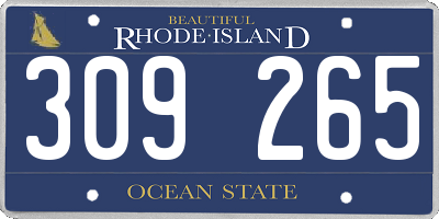 RI license plate 309265
