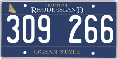 RI license plate 309266