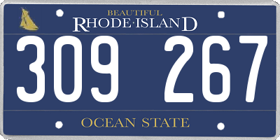 RI license plate 309267