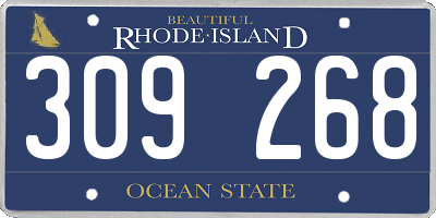 RI license plate 309268