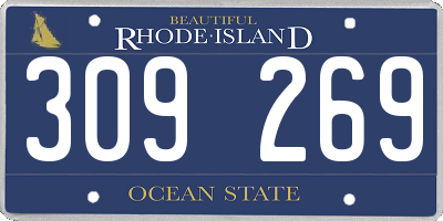 RI license plate 309269
