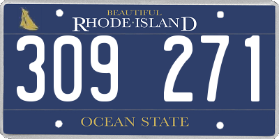 RI license plate 309271