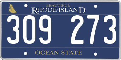 RI license plate 309273