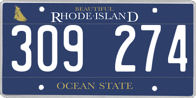 RI license plate 309274