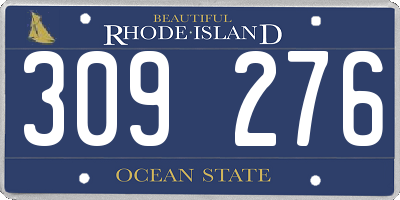 RI license plate 309276